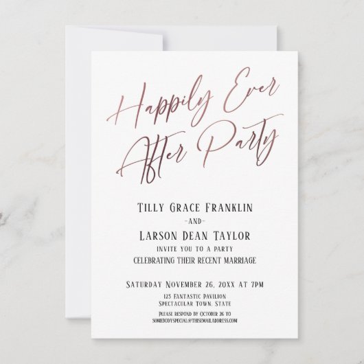 Gelukkig ooit na het Roos Gold Elegant Modern Kaart (Voorkant)