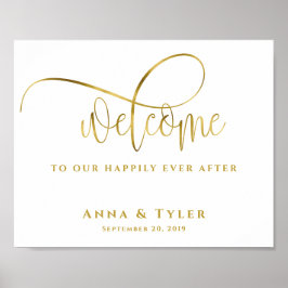 Gelukkig ooit na het Welkomstteken van de Weddensc Poster