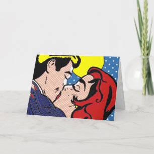 Gelukkig ooit na het Wenskaart van het Pop-art Kaart