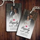 Gelukkig ooit na hete roze hart foto Keepsake Sleutelhanger