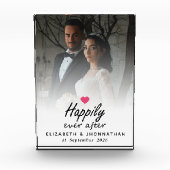 Gelukkig ooit na hete roze hart paar foto (Voorkant)