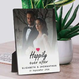 Gelukkig ooit na hete roze hart paar foto fotoplaat