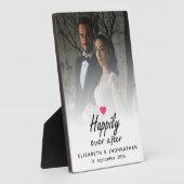 Gelukkig ooit na hete roze hart paar foto fotoplaat (Zijkant)