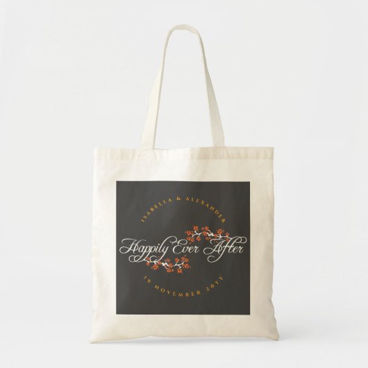 Gelukkig ooit na Hibiscus chique tropische bruilof Tote Bag (Voorkant)