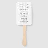 Gelukkig ooit na huwelijksceremonie programma handwaaier (Voorkant)