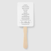 Gelukkig ooit na huwelijksceremonie programma handwaaier (Achterkant)