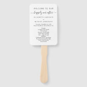 Gelukkig ooit na huwelijksceremonie programma handwaaier (Voorkant)