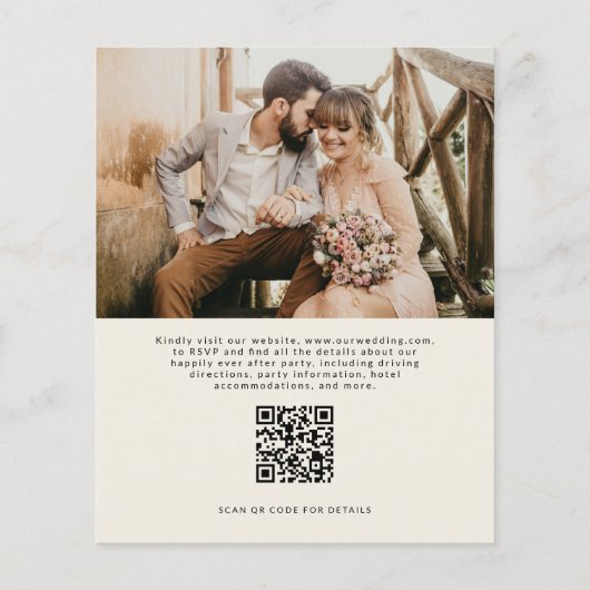 Gelukkig ooit na huwelijksfeest QR-code receptie (Achterkant)