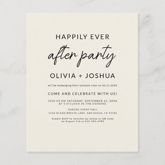 Gelukkig ooit na huwelijksfeest QR-code receptie (Voorkant)