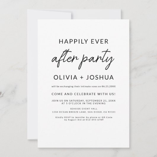 Gelukkig ooit na huwelijksfeest QR-code receptie Kaart (Voorkant)