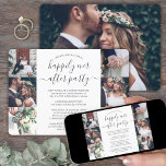 Gelukkig ooit na huwelijksontvangst 7 Foto Kaart<br><div class="desc">Nodig familie en vrienden uit voor een simpelweg elegante huwelijksfeestdag met deze stijlvolle, moderne fotocollage-uitnodiging. Alle formuleringen zijn eenvoudig te personaliseren voor een 1-jarig bestaan, een herroepingsceremonie, een latere bruiloft, een post-elopement of een diner. Pas het aan om het even welke details van uw keus, zoals huwelijksdatum, kledingcode, rsvp, website,...</div>