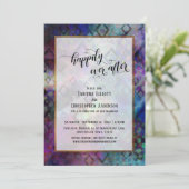 Gelukkig ooit na kleurrijk Abstract met goud Kaart (Staand voorkant)