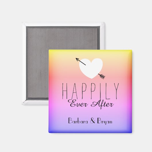 Gelukkig ooit na koelkastmagneet magneet (Voorkant / Achterkant)