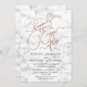 Gelukkig ooit na koper marmer verlovingsfeest kaart (Voorkant / Achterkant)