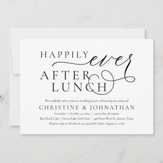 Gelukkig ooit na Lunch, weddenschap Kaart (Voorkant)