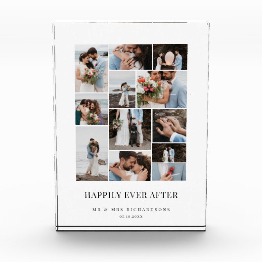 Gelukkig ooit na minimale bruiloft foto collage (Voorkant)