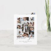 Gelukkig ooit na minimale bruiloft foto collage bedankkaart (Voorkant)