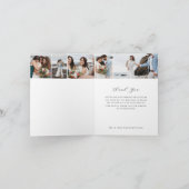 Gelukkig ooit na minimale bruiloft foto collage bedankkaart (Binnen)