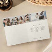 Gelukkig ooit na minimale bruiloft foto collage bedankkaart