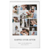 Gelukkig ooit na minimale bruiloft foto collage kalender (Hoes)