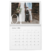 Gelukkig ooit na minimale bruiloft foto collage kalender (Jan 2026)