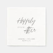 Gelukkig ooit na minimalistische Black Script brui Servet (Voorkant)