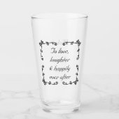 Gelukkig ooit na minimalistische offerte aangepast glas (Voorkant)