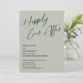 Gelukkig ooit na Modern Elegant Sage Green Kaart (Staand voorkant)