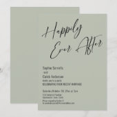 Gelukkig ooit na Modern Elegant Sage Green Kaart (Voorkant / Achterkant)