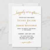 Gelukkig ooit na Modern Gold Script Wedding Kaart (Voorkant)