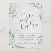 Gelukkig ooit na modern groen Verloving Kaart (Voorkant / Achterkant)