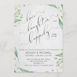 Gelukkig ooit na modern groen Verloving Kaart