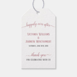 Gelukkig ooit na Modern Roos Gold Script Wedding Cadeaulabel