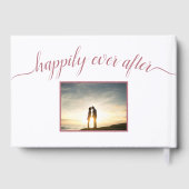 Gelukkig ooit na Modern Roos Gold Script Wedding Gastenboek (Achterkant)