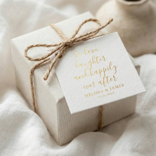 Gelukkig ooit na Modern Wedding Foto Bedankjes Labels
