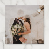 Gelukkig ooit na Modern Wedding Foto Bedankjes Labels (Achterkant)