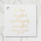 Gelukkig ooit na Modern Wedding Foto Bedankjes Labels (Voorkant)