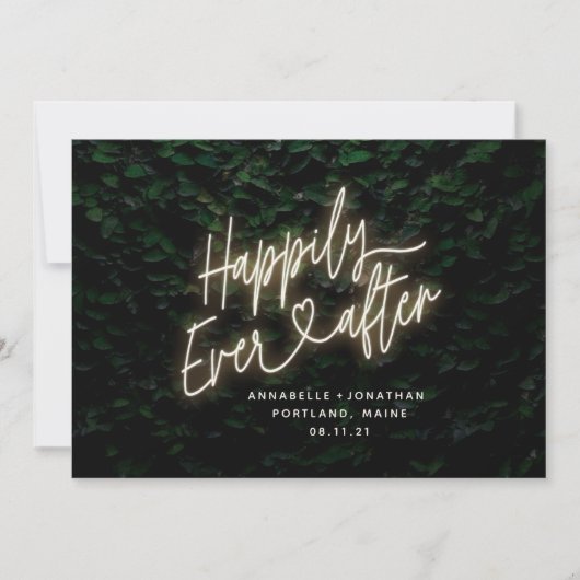 Gelukkig ooit na moderne loof bruiloft kaart (Voorkant)