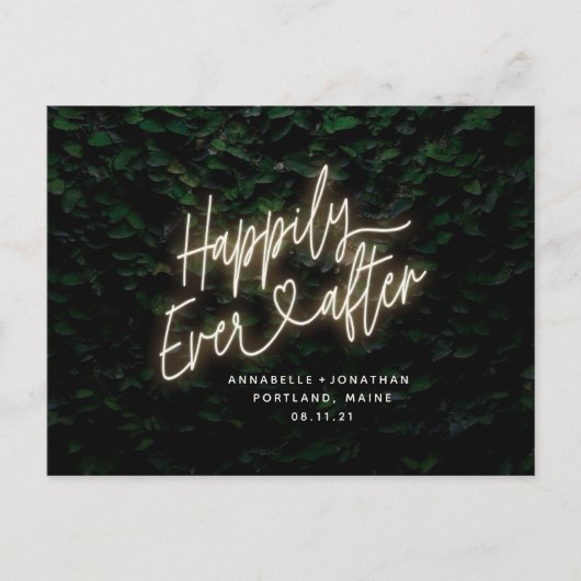 Gelukkig ooit na moderne loof bruiloft uitnodiging (Voorkant)