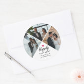 Gelukkig ooit na moderne paar trouwfoto ronde sticker (Envelop)