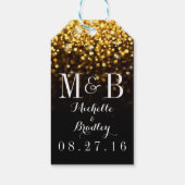 Gelukkig ooit na Monogram Hollywood Glam Bruiloft Cadeaulabel (Achterkant)