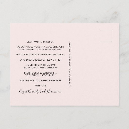 Gelukkig ooit na ontvangst van de foto van Arch We Aankondigingskaart (Achterkant)