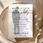 Gelukkig ooit na ontvangst van het fotohuwelijk kaart<br><div class="desc">Moderne elopement of privé bruiloft aankondiging en receptie uitnodiging. Uw aangepaste bruiloft aankondiging en receptie uitnodiging bedekt uw foto,  en "Happily Ever After Party" is geschreven in een mix van eenvoudige typografie en een chique script met swashes.</div>