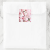 Gelukkig ooit na ontwerp vierkante sticker (Tas)