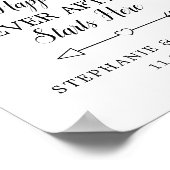 Gelukkig ooit na Paarse bloei bruiloft Welkom P Poster (Hoek)