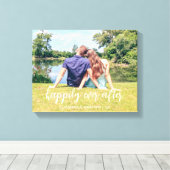 Gelukkig ooit na paarse foto canvas afdruk (Insitu (Houten vloer))