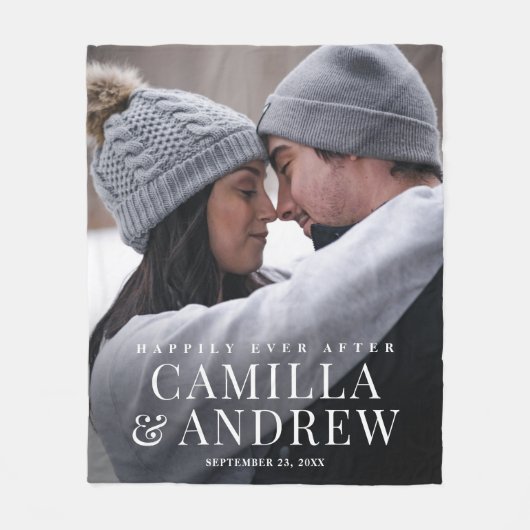 Gelukkig ooit na paarse foto fleece deken (Voorkant)