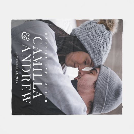 Gelukkig ooit na paarse foto fleece deken (Voorkant (Horizontaal))