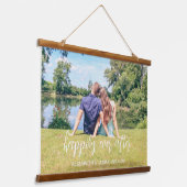 Gelukkig ooit na paarse foto hangend wandkleed (Gebogen)