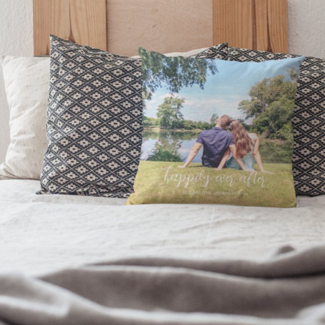 Gelukkig ooit na paarse foto kussen (Creator heeft geüpload)